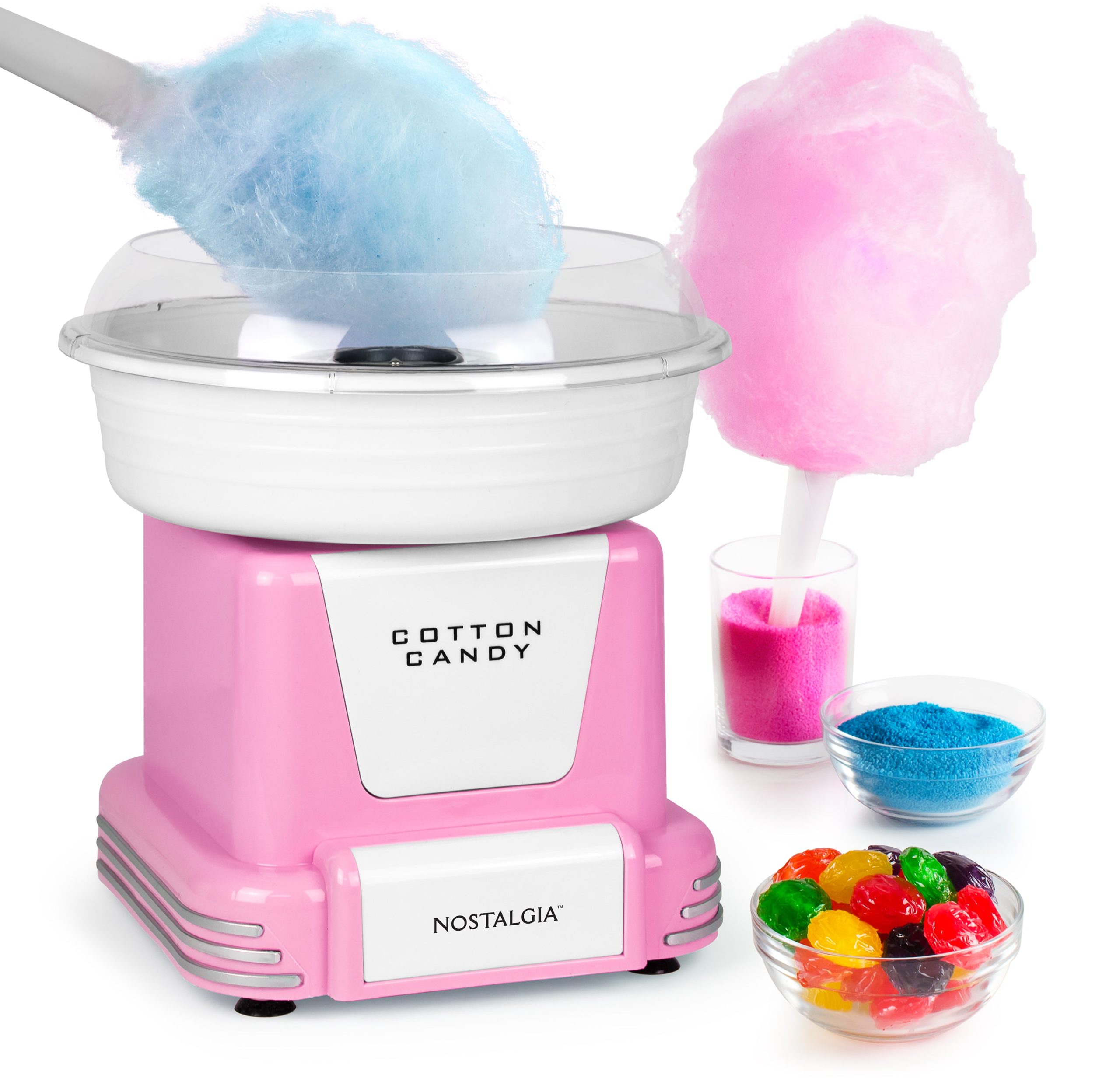 Hard & Sugar-Free Candy Cotton Candy Maker. Pink