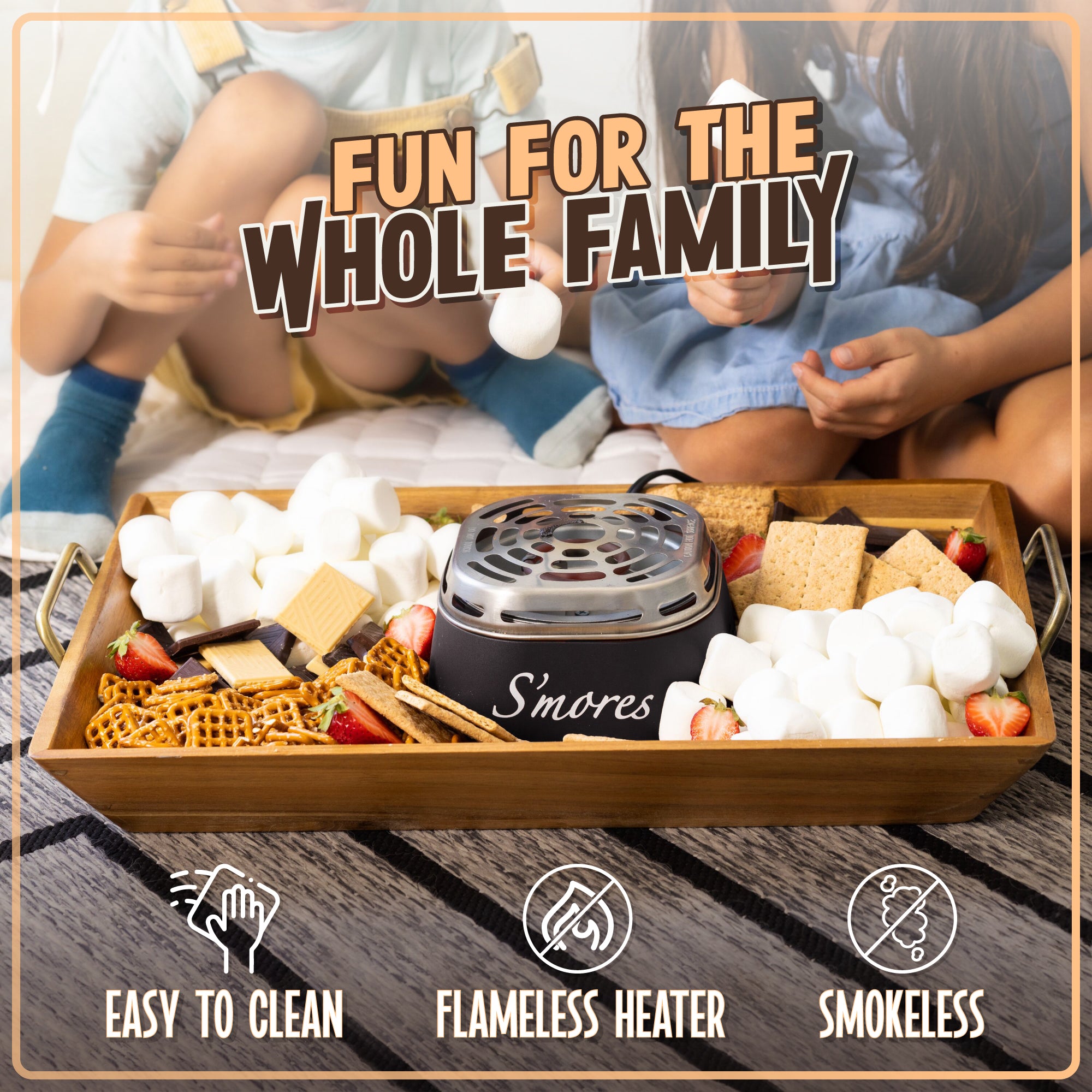Indoor Electric Stainless Steel S'mores Maker with 4 Compartment Trays - Image 3