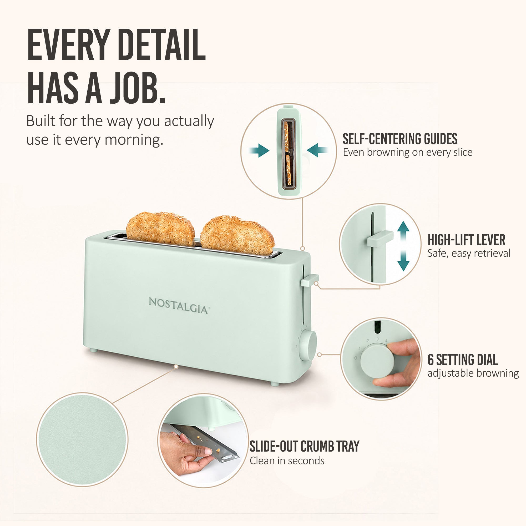 Slim 2-Slice Space-Saving Toaster - Image 9