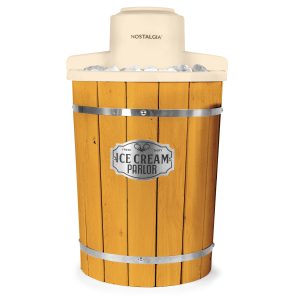 6 Qt. Brown Dark Wood Bucket Electric Ice Cream Maker