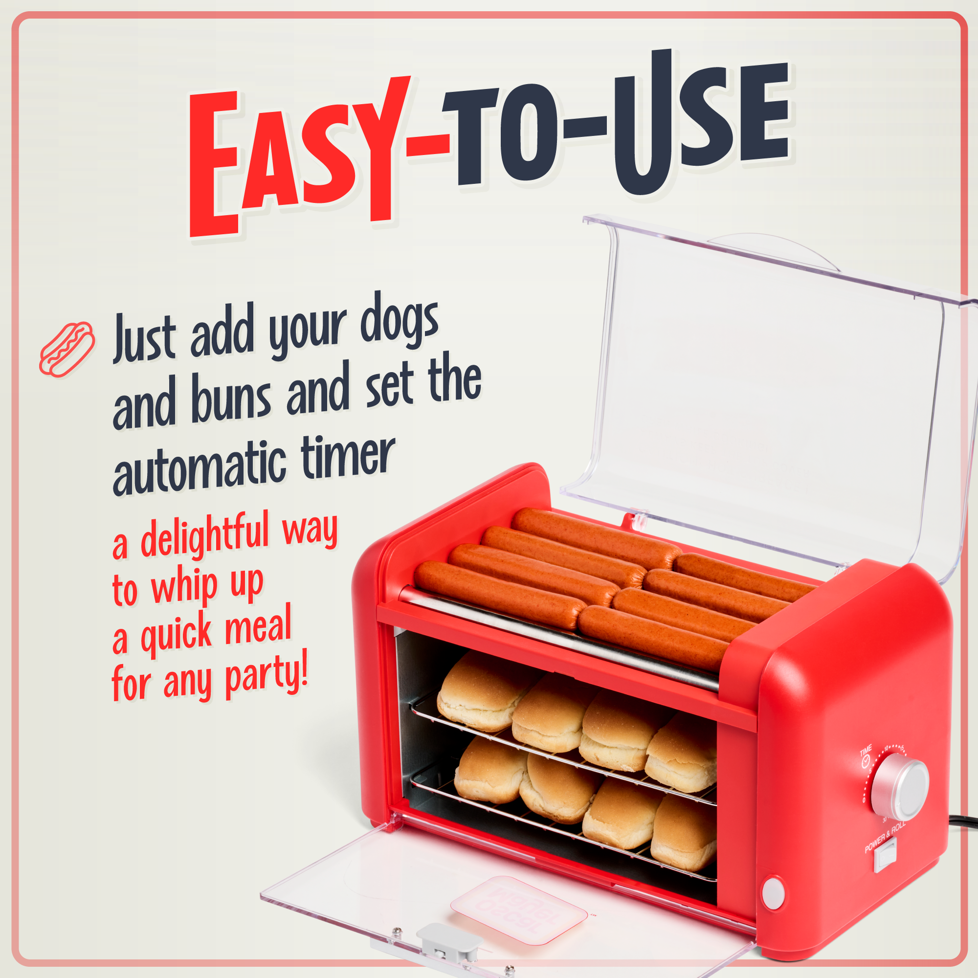 Oscar Mayer Hot Dog Roller & Bun Warmer. Red - Image 3