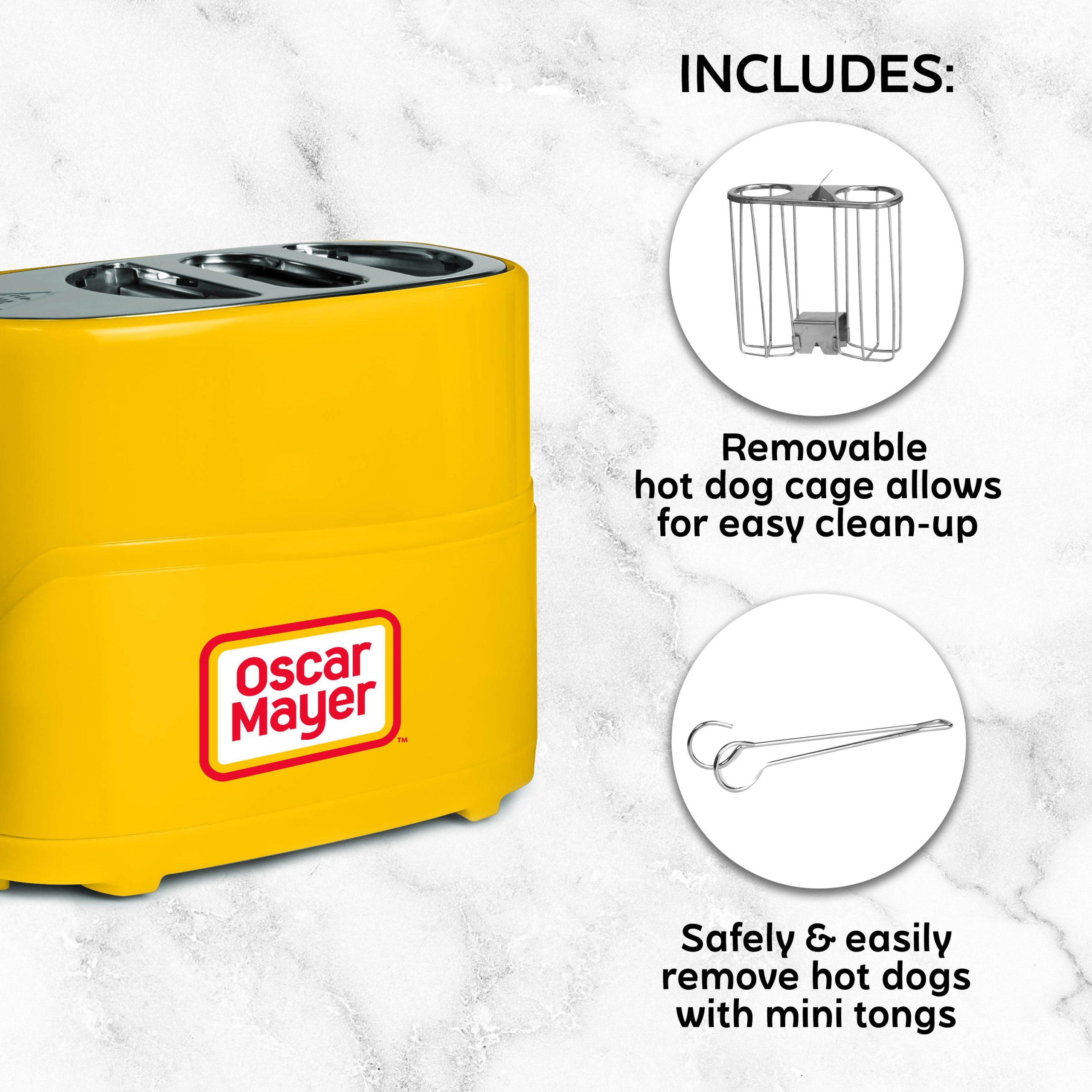 Oscar Mayer 2 Slot Hot Dog and Bun Toaster with Mini Tongs - Image 4