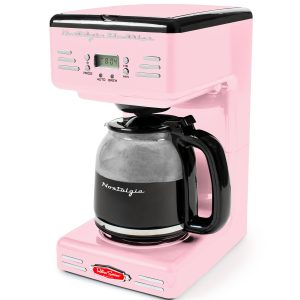 Retro 12-Cup Coffee Maker. Pink