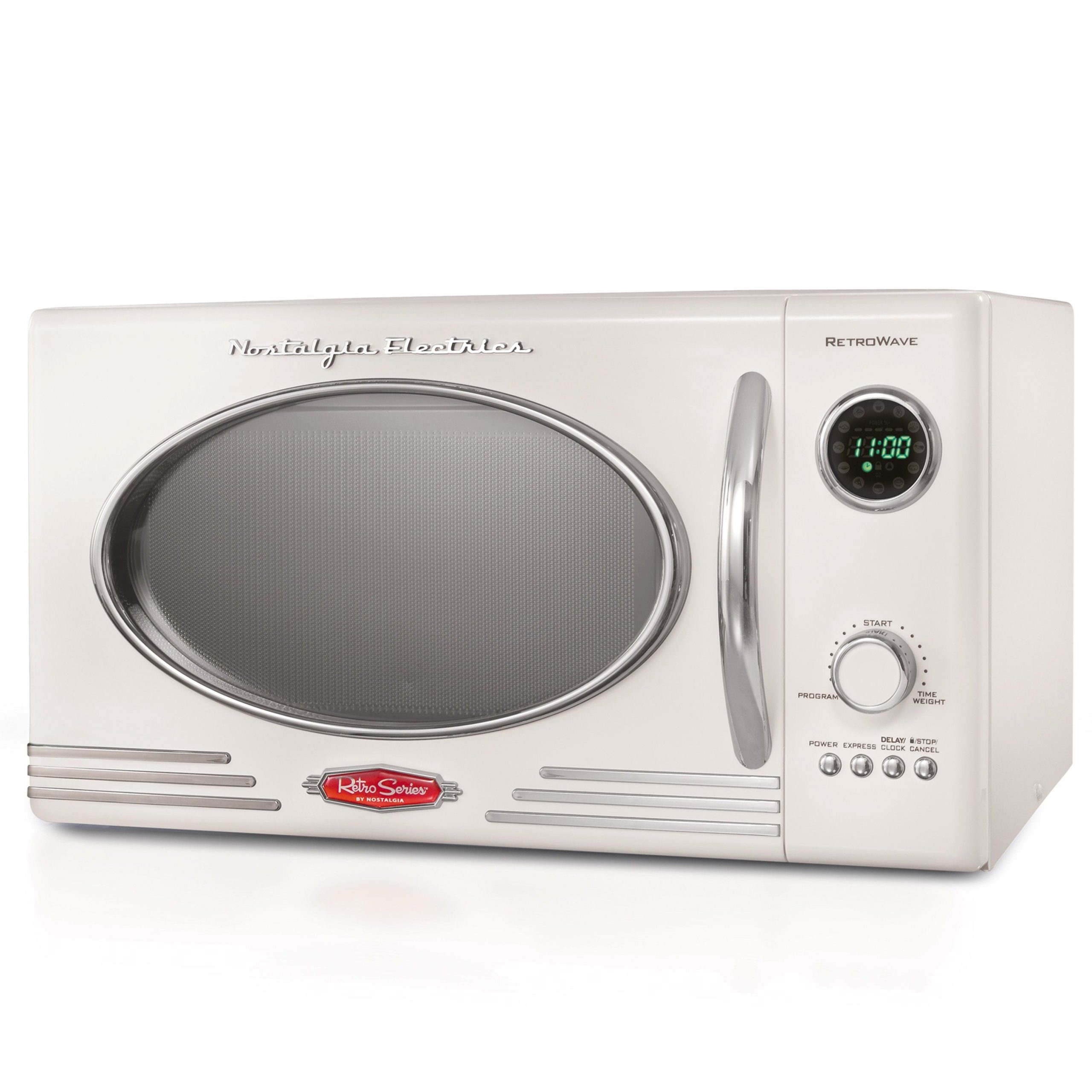 Retro 0.9 Cubic Foot 800-Watt Countertop Microwave Oven - Ivory. RMO4IVY