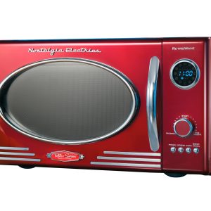 Nostalgia 0.9 Cu. Ft. 800-Watt Retro Microwave Oven. Red