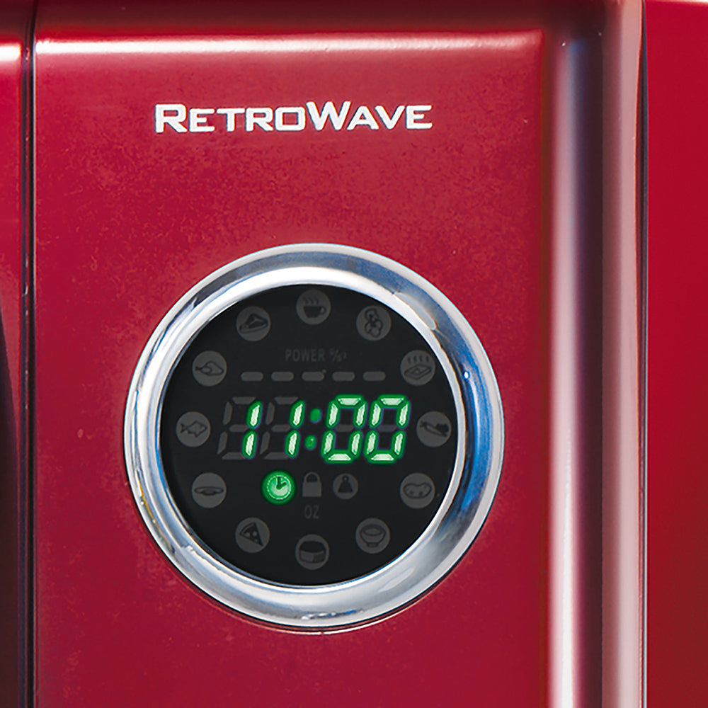 Nostalgia 0.9 Cu. Ft. 800-Watt Retro Microwave Oven. Red - Image 7