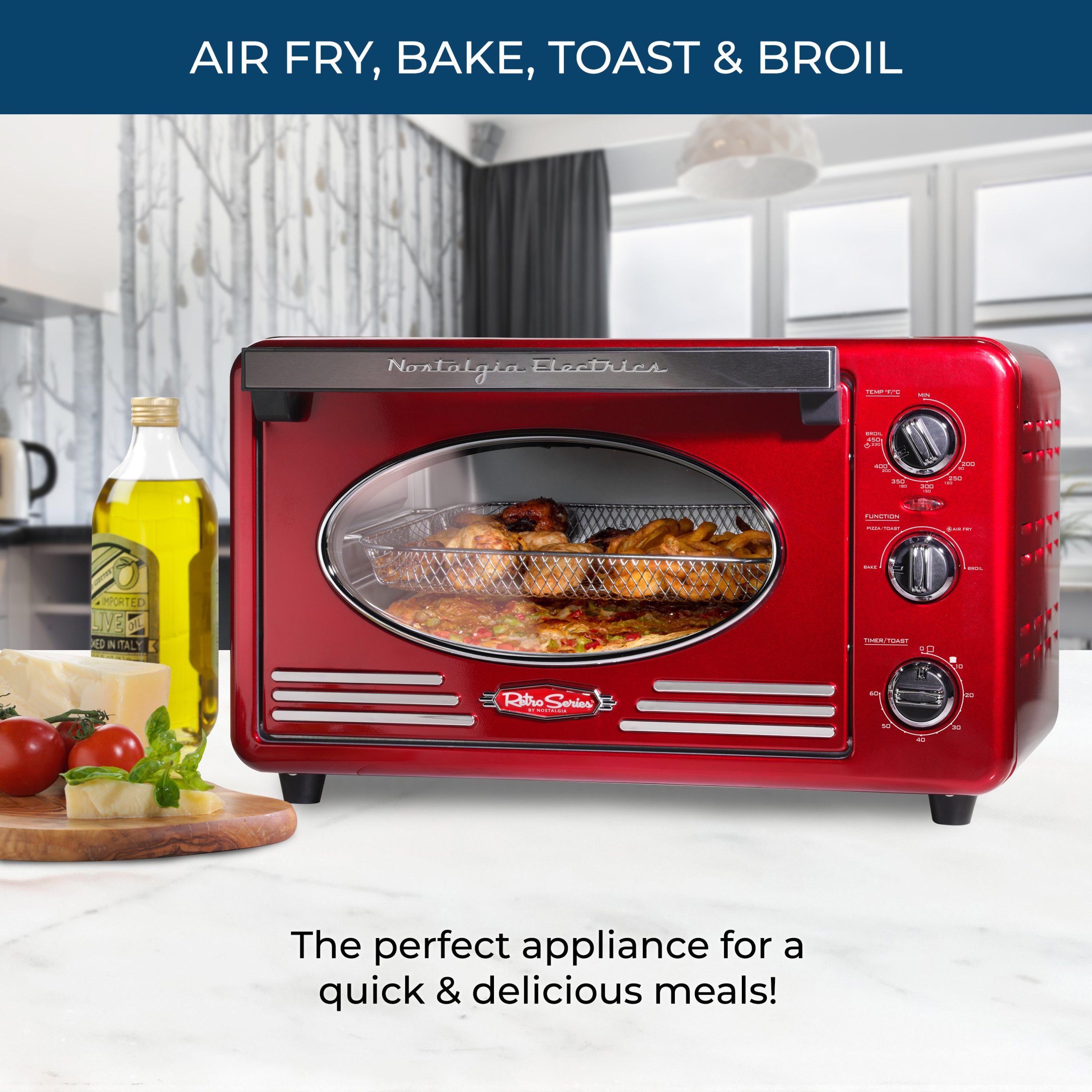 Nostalgia RTOV2RR Retro 12-Slice Convection Toaster Oven - Image 2