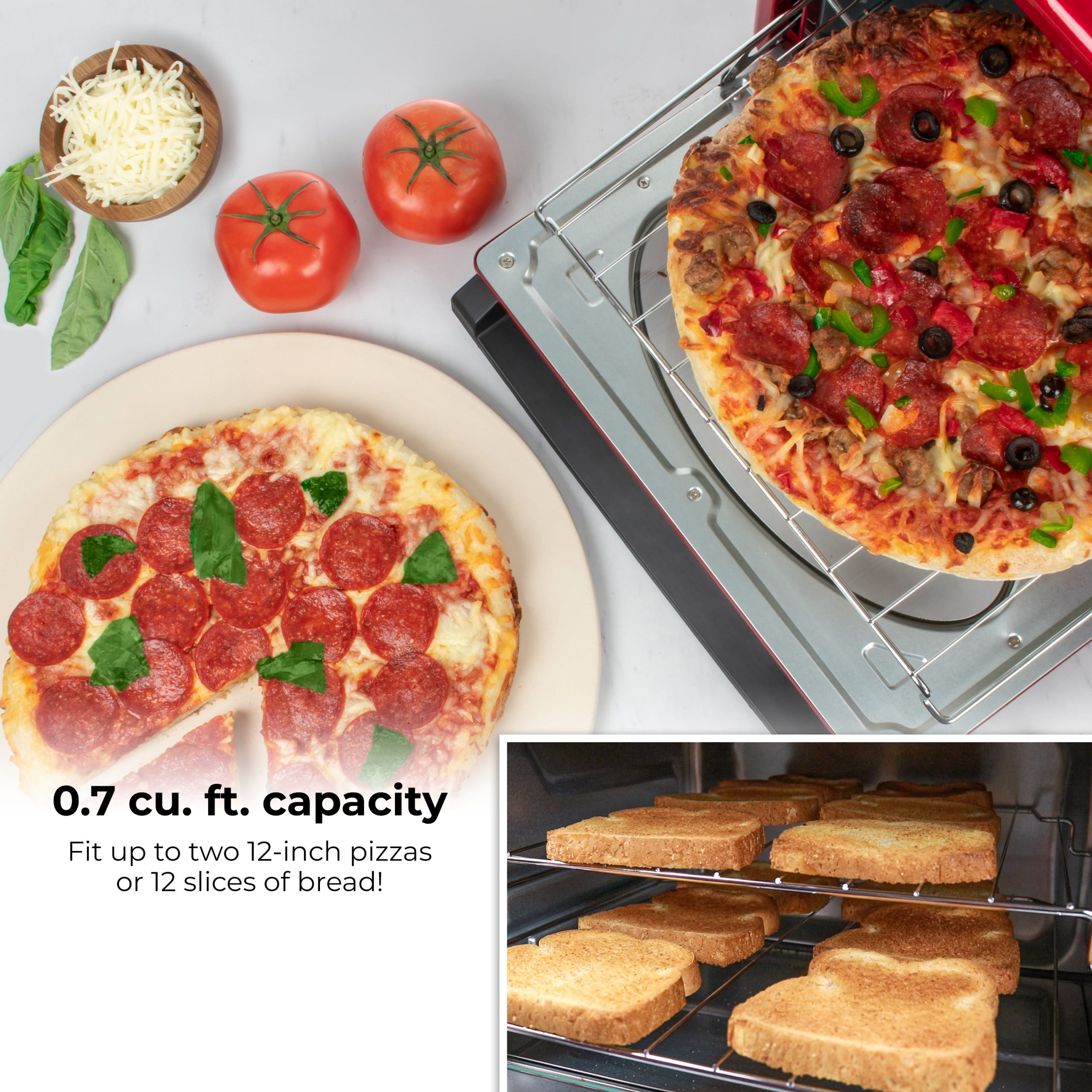 Nostalgia RTOV2RR Retro 12-Slice Convection Toaster Oven - Image 6