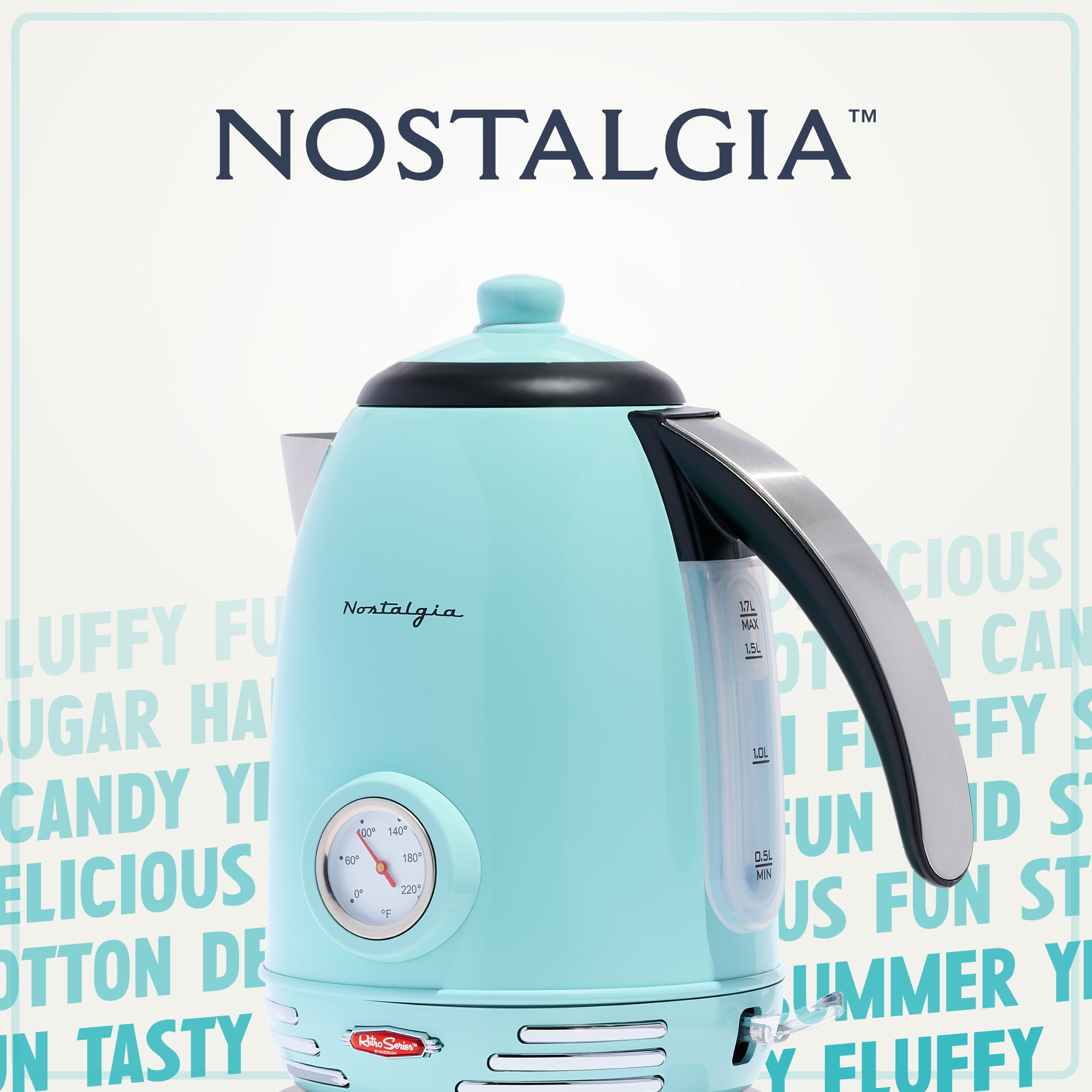 Retro 1.7-Liter Stainless Steel Electric Water Kettle with Strix Thermostat. Aqua - Image 5