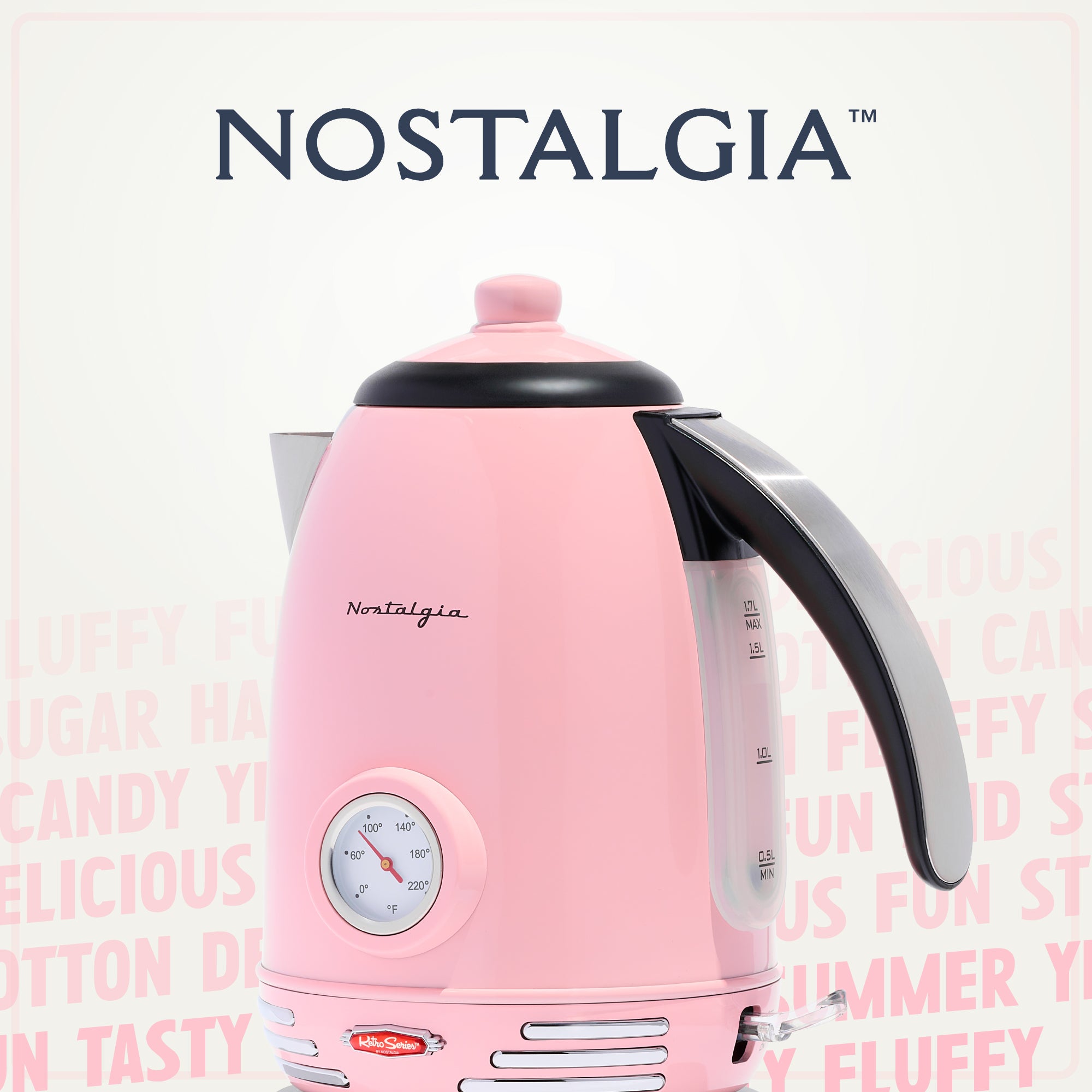 Retro 1.7-Liter Stainless Steel Electric Water Kettle with Strix Thermostat. Pink - Image 4