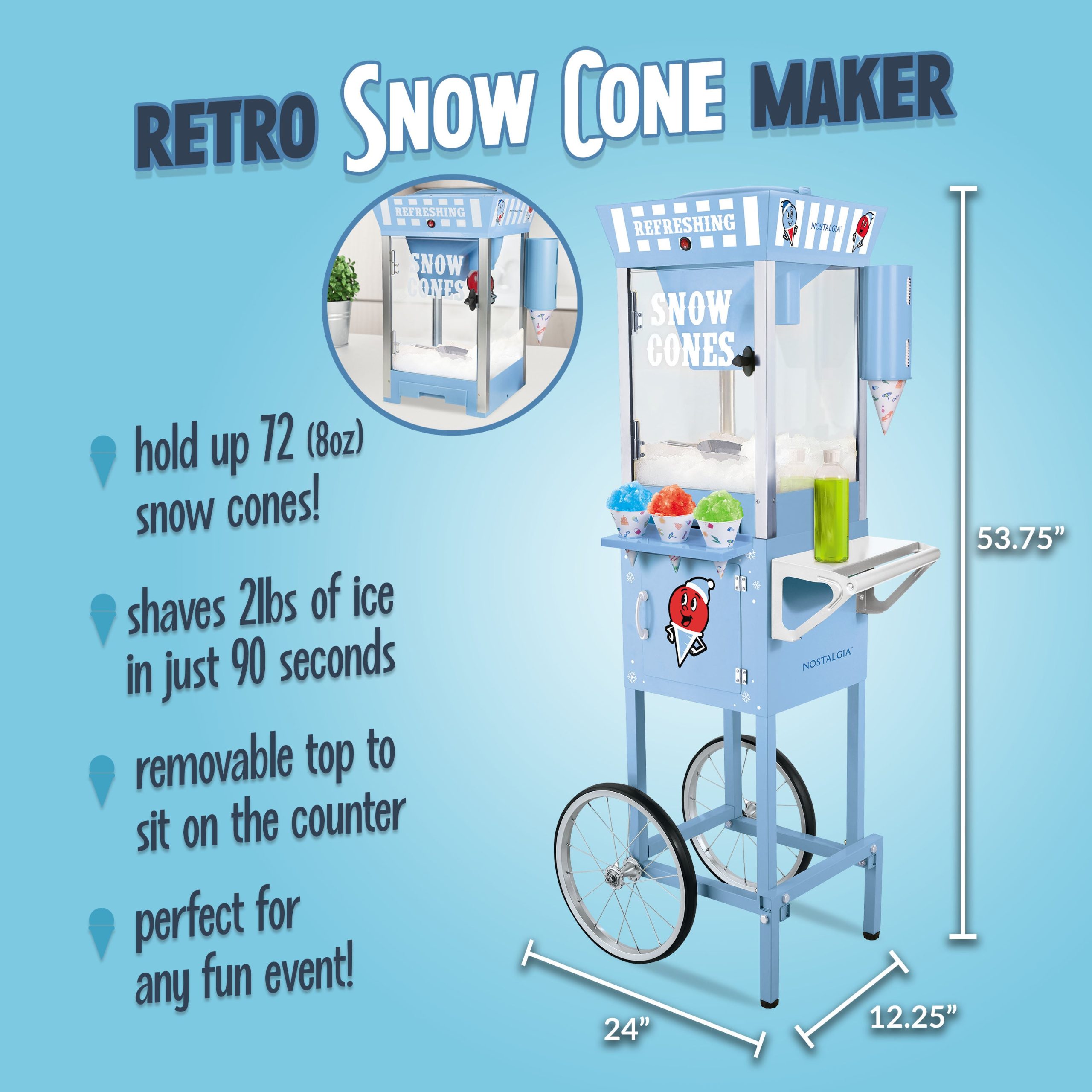 54-Inch Tall Snow Cone Cart - Image 3