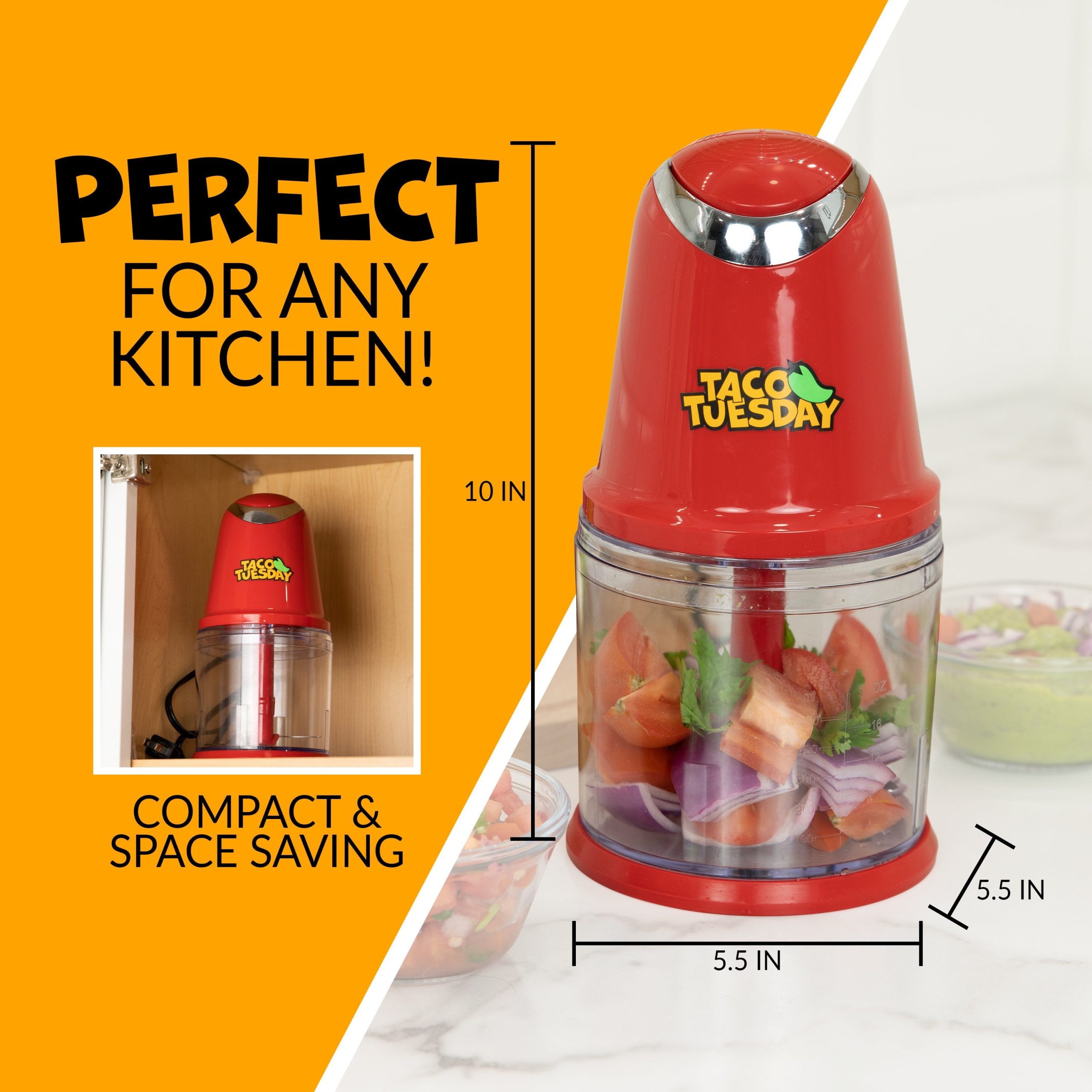 Taco Tuesday 2-Speed Salsa & Guacamole Chopper. 2 Cup Capacity - Image 6