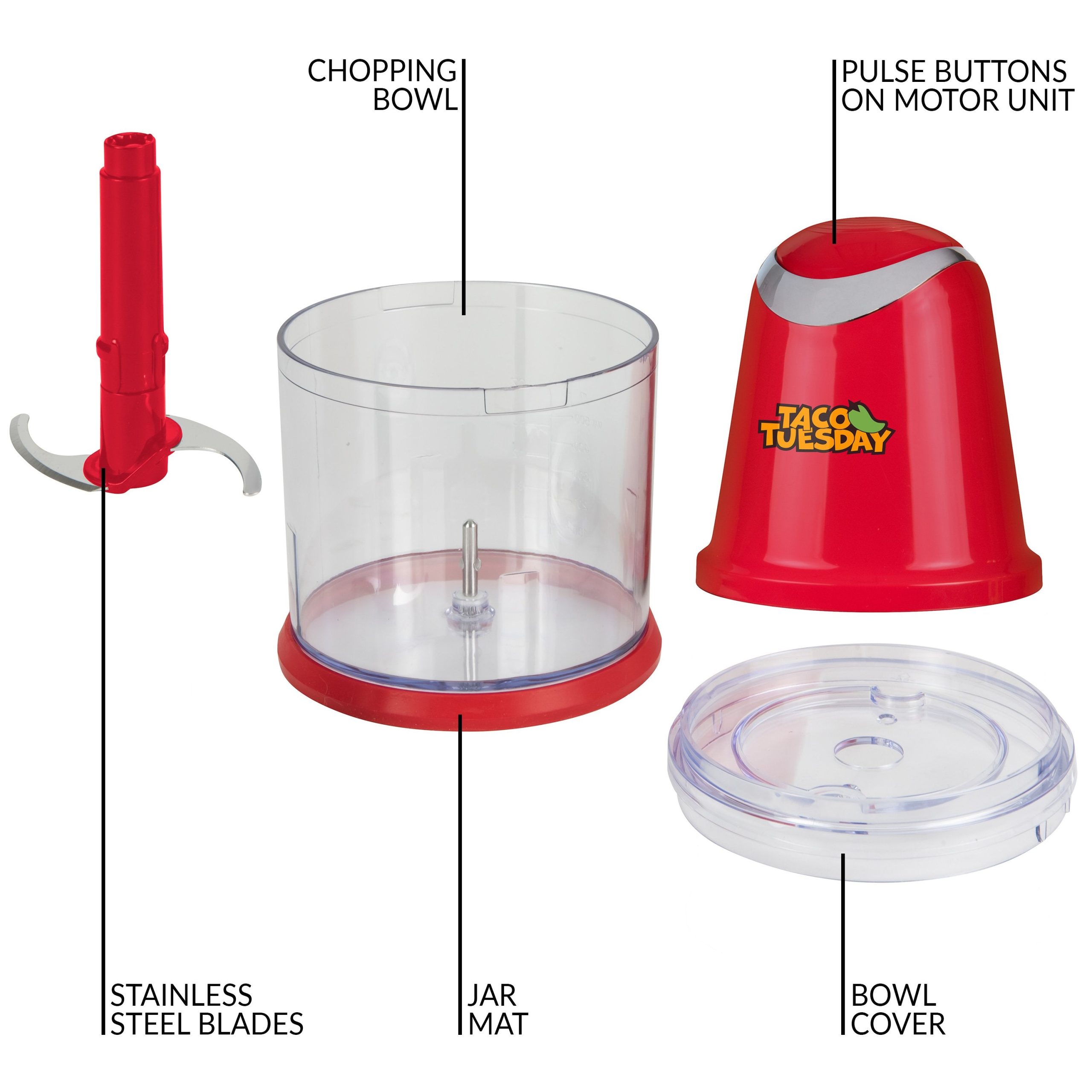 Taco Tuesday 2-Speed Salsa & Guacamole Chopper. 2 Cup Capacity - Image 7