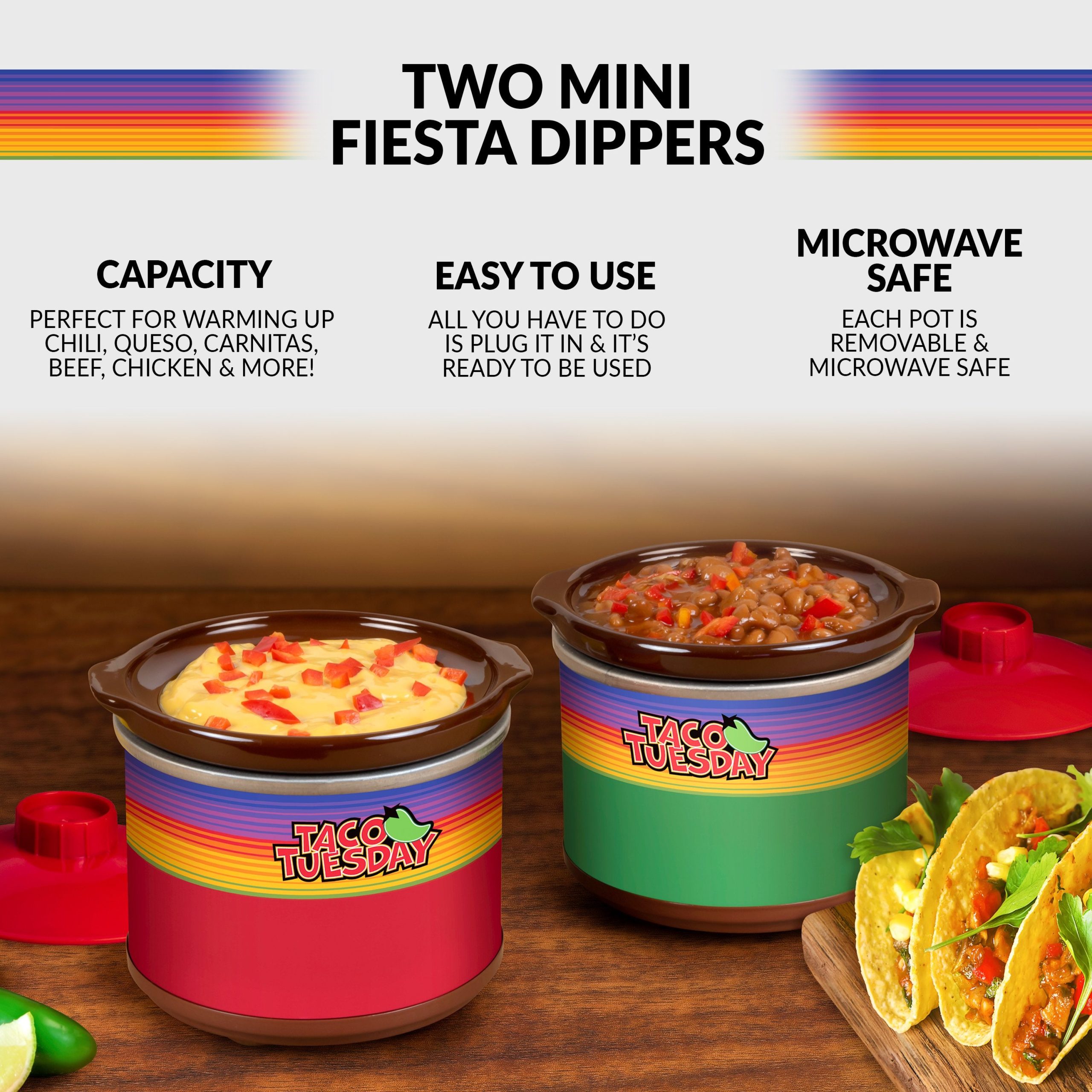 Taco Tuesday Two 0.65-Quart Mini Fiesta Dippers - Image 2