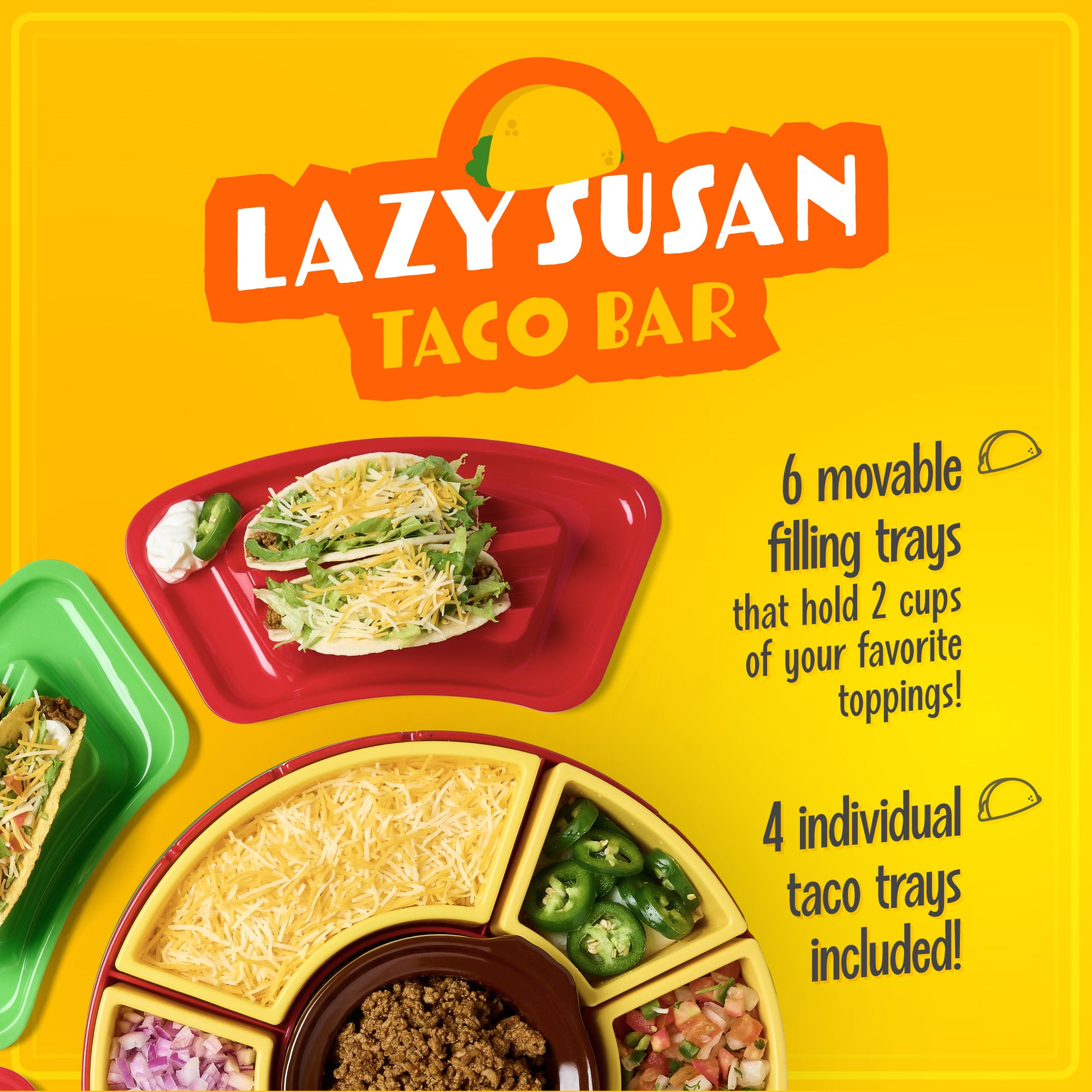 Taco Tuesday Heated Lazy Susan Taco Bar - Image 2
