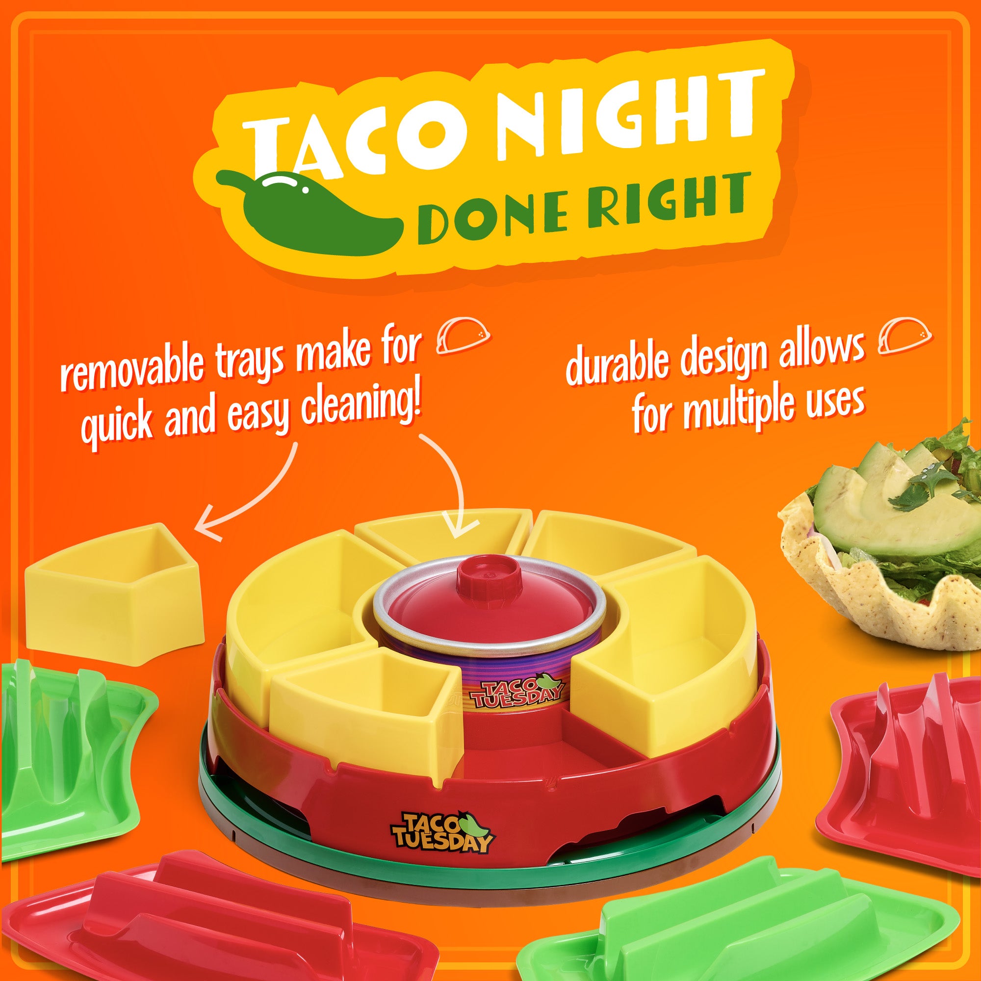 Taco Tuesday Heated Lazy Susan Taco Bar - Image 4