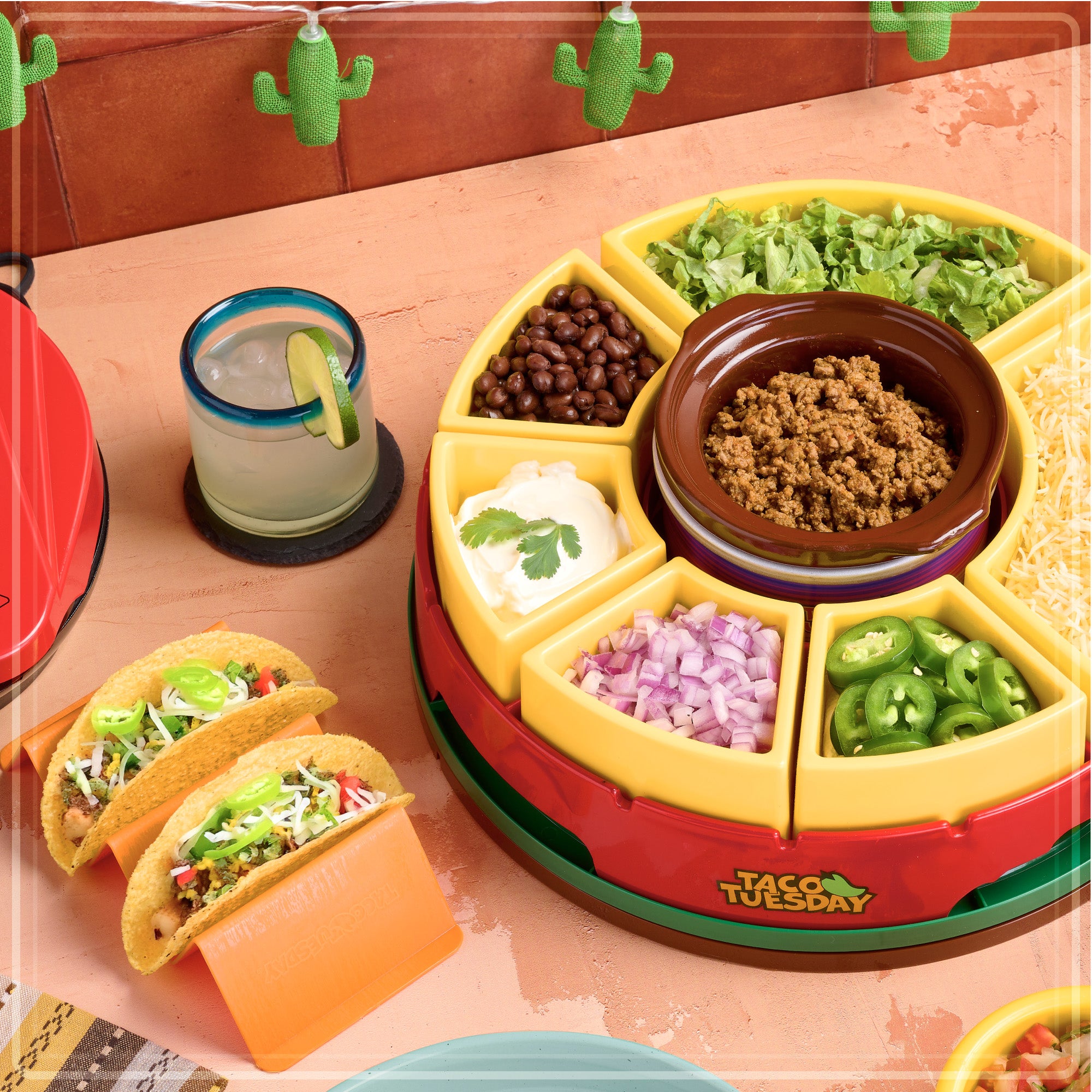 Taco Tuesday Heated Lazy Susan Taco Bar - Image 5