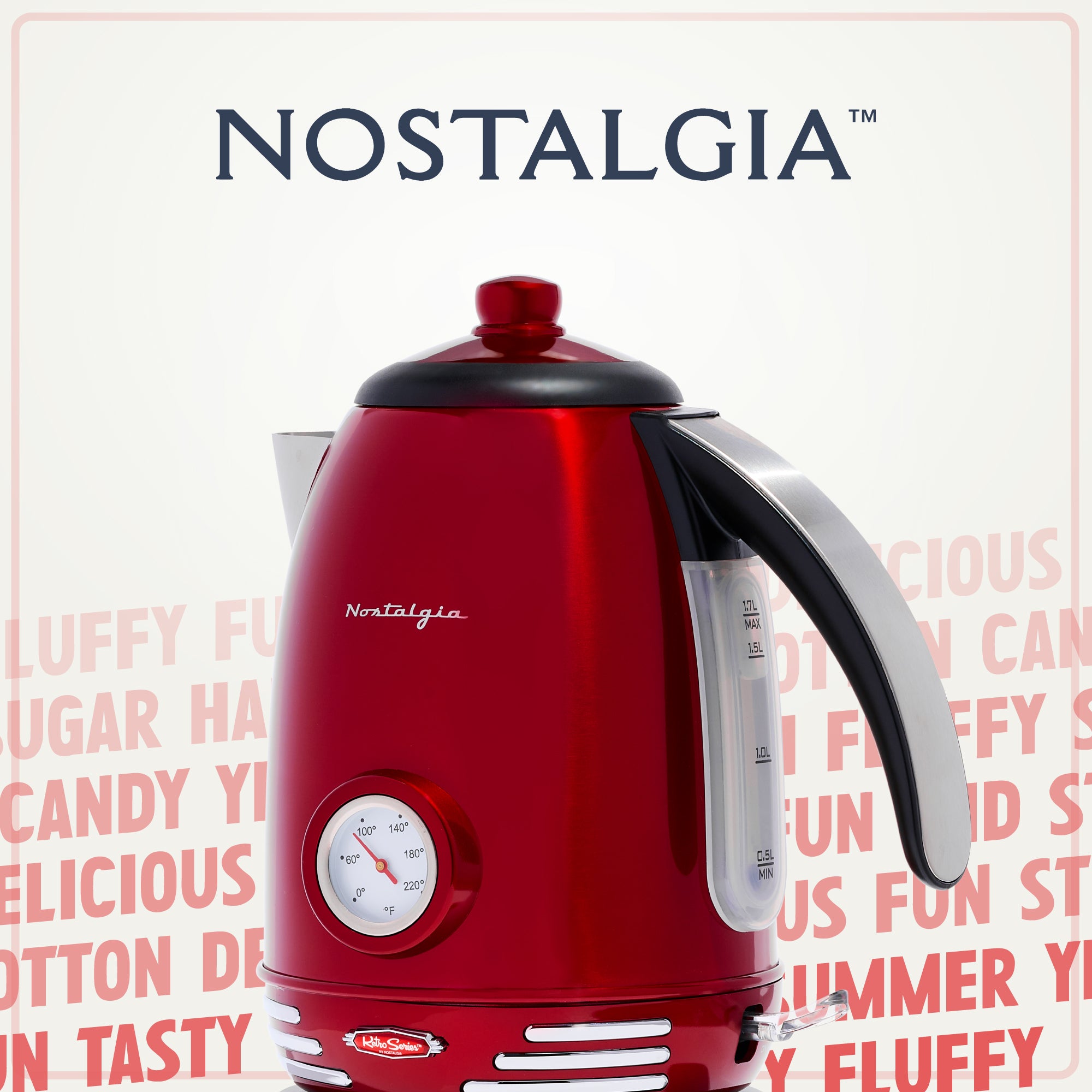 Retro 1.7-Liter Stainless Steel Electric Water Kettle with Strix Thermostat. Retro Red - Image 5