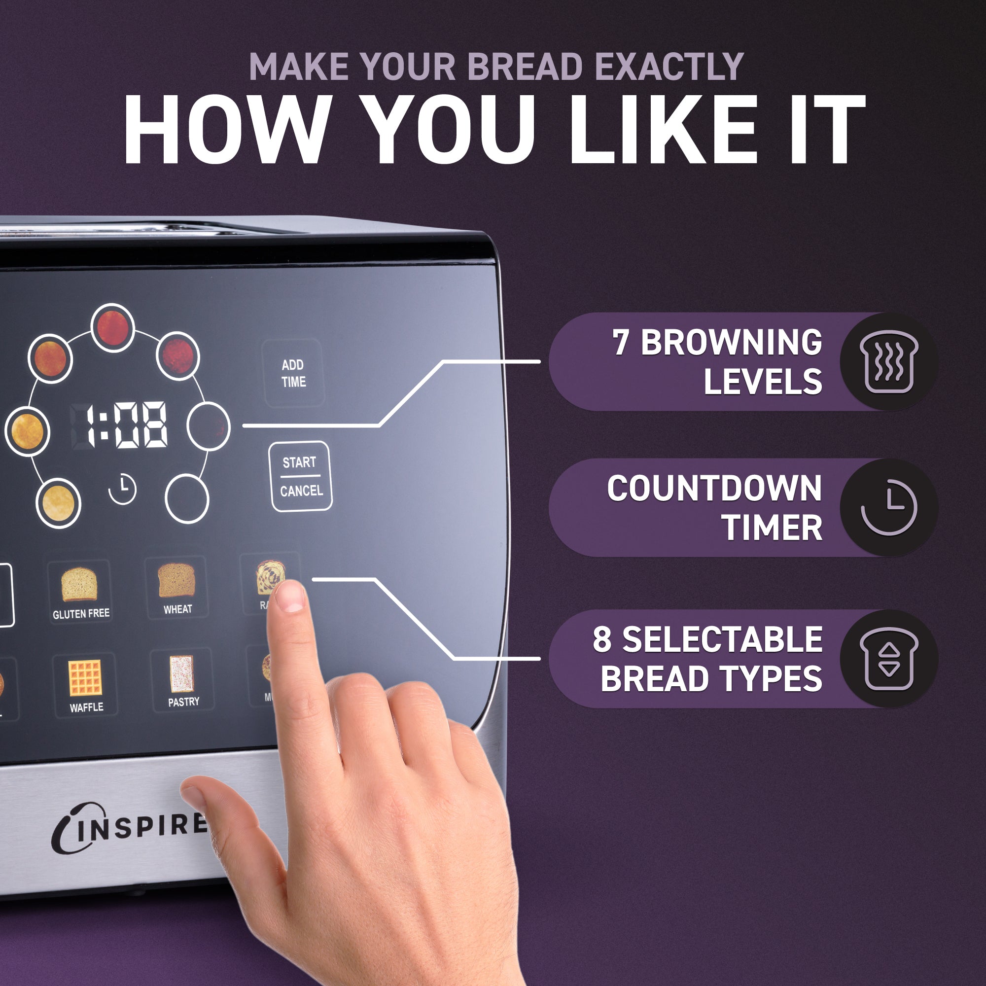 Inspirex Interactive Touchscreen Automatic Toaster - Image 3
